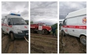 В деревне под Алексином застряли две скорых и МЧС