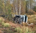 В Кимовском районе фура улетела в кювет: водитель пострадал