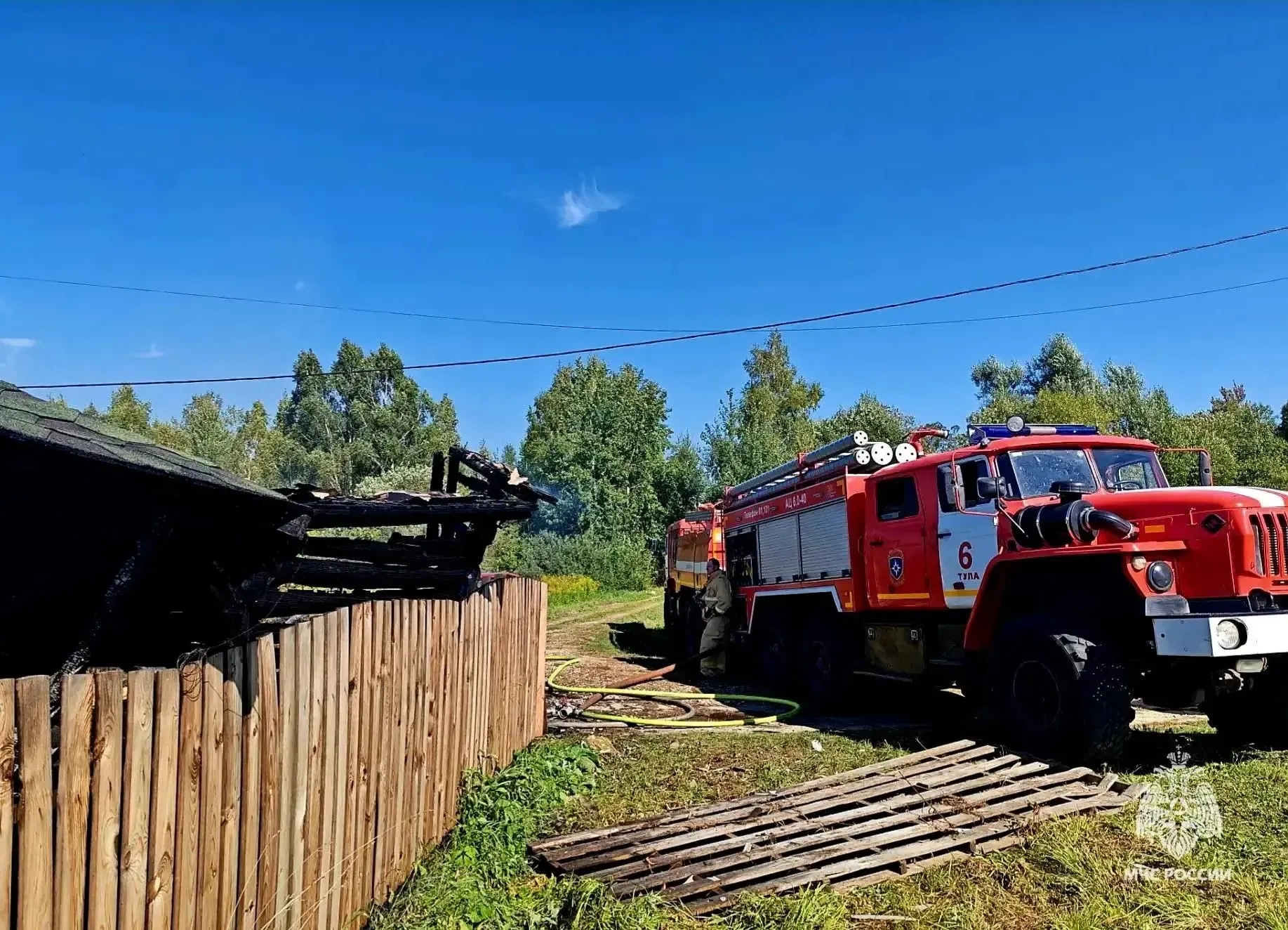 В Тульской области за сутки потушили три пожара