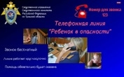 В Тульской области работает горячая линия \"Ребенок в опасности\"