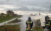 Цистерна с аммиачной водой перевернулась в Новомосковске
