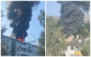В Новомосковске загорелась крыша пятиэтажки на ул. Генерала Белова